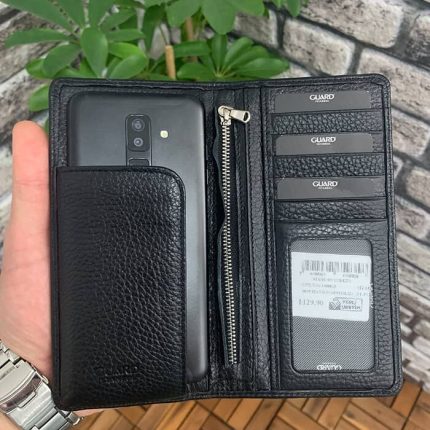 Guard Chelsea Siyah  Telefon Bölmeli Deri El Portföy - Guard Chelsea