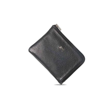 Guard Fermuarlı İnce Siyah Unisex Deri Cüzdan - Guard Slim