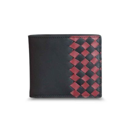 Guard Mat Siyah Kırmızı El Örgüsü  Deri Erkek Cüzdan - Guard 1330