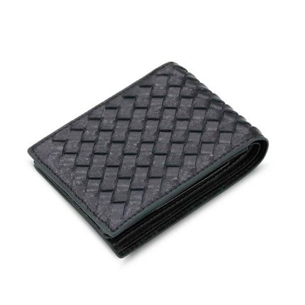 Guard Örgü Desenli  Yeşil Kenarlı Siyah Deri Erkek Cüzdanı - Guard 878