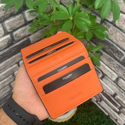 Guard Turuncu Patlı Tasarım Deri Kartlık - Guard 5239
